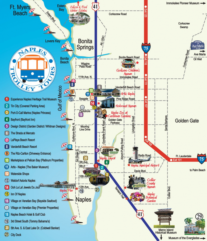 Naples Trolley - Route Map | Fav Places In My Home State..florida for Printable Street Map Of Naples Florida