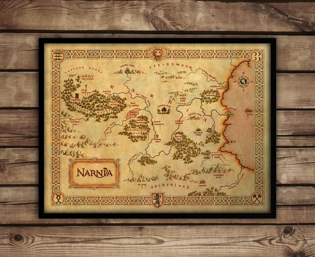 Narnia Map Narnia Art Print C S Lewis Fantasy Map | Etsy regarding Printable Map Of Narnia