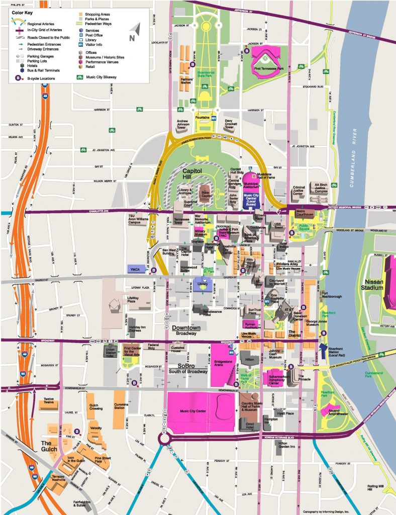 Nashville Tourist Attractions Map pertaining to Printable Map Of Nashville Tn