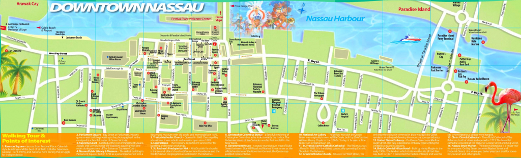 Nassau Tourist Map with regard to Printable Map Of Nassau Bahamas
