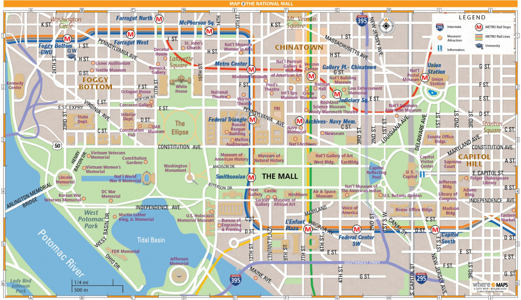 National Mall Map In Washington, D.c. | Wheretraveler regarding Printable Map Of Downtown Dc