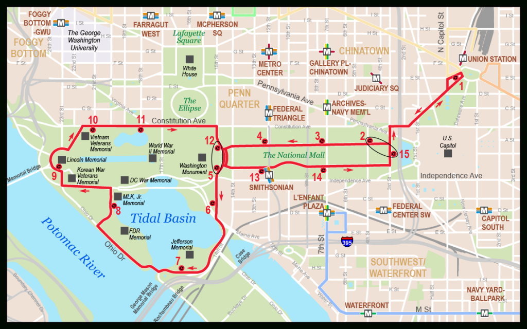 National Mall - Washington D.c. Circulator within National Mall Map Printable
