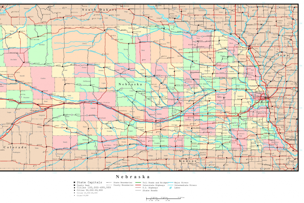 Nebraska Printable Map With Nebraska Map With Cities And Towns – Map intended for Printable Map Of Nebraska