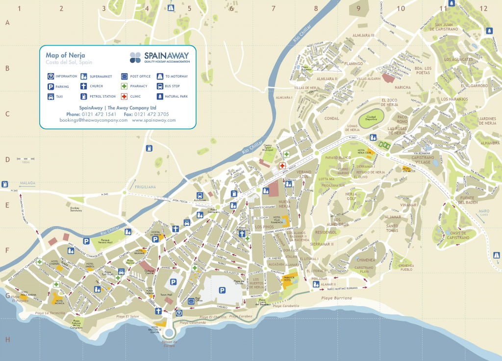 Nerja Tourist Map intended for Printable Street Map Of Nerja Spain