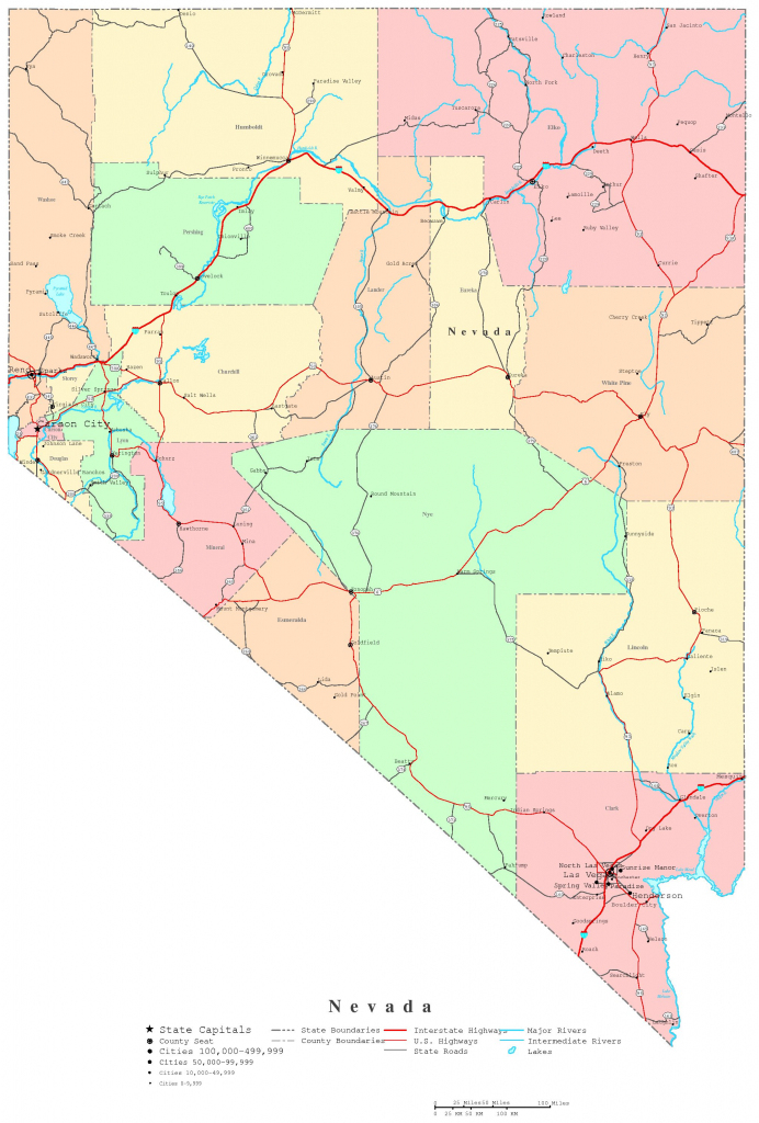 Nevada Printable Map with regard to Free Online Printable Maps
