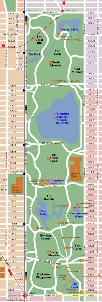New York Central Park Map And Travel Information | Download Free New for Printable Map Of Central Park Nyc