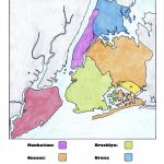 New York City Boroughs Coloring Activity For Kids For Map Of The 5 Boroughs Printable