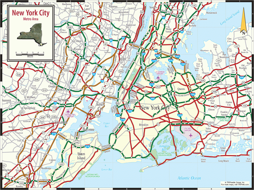 New York City Ny Map within New York Printable Map Pdf