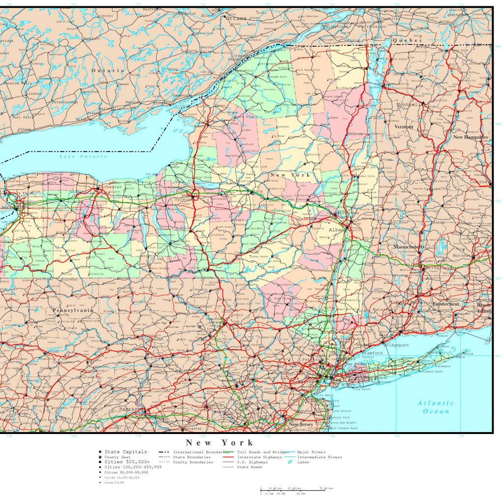 New York Political Map inside Printable Map Of New York State