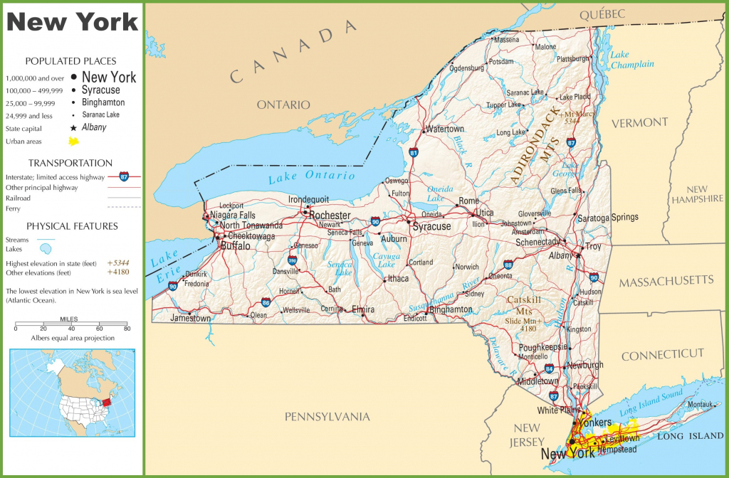 New York State Maps | Usa | Maps Of New York (Ny) inside Printable Map Of New York State