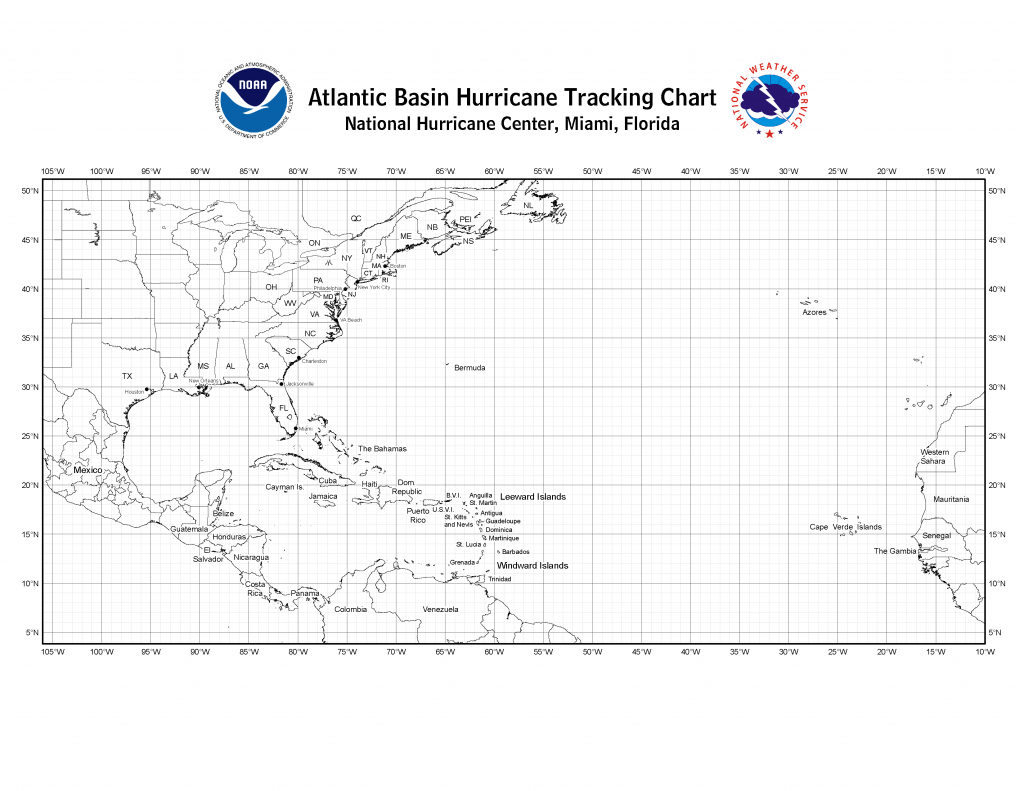 Nhc Blank Tracking Charts throughout Printable Hurricane Tracking Map 2016