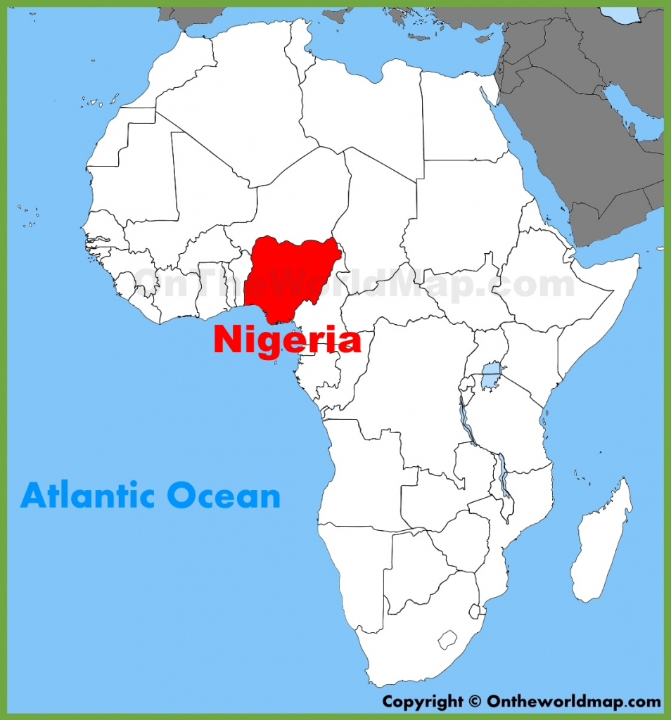 Nigeria Location On The Africa Map inside Printable Map Of Nigeria