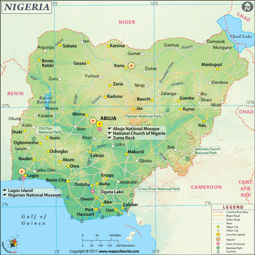 Nigeria Map | Map Of Nigeria throughout Printable Map Of Nigeria