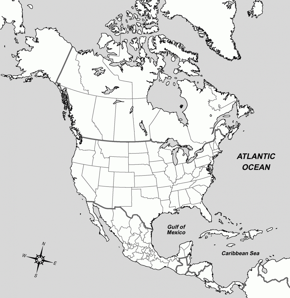 North America Blank Map, North America Atlas with regard to Blank Map Of North America Printable
