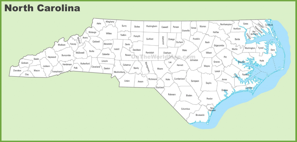 North Carolina County Map intended for South Carolina County Map Printable