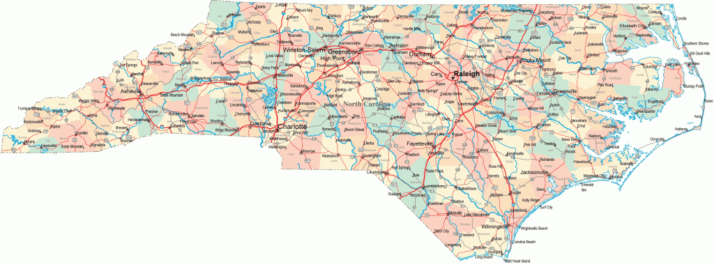 North Carolina Map - Free Large Images | Pinehurstl | North Carolina within Large Printable Map