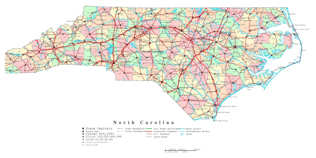 North Carolina State Maps Cool Map North Carolina Highways for Printable Map Of North Carolina