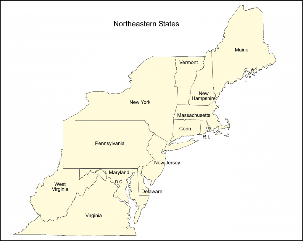 Northeast Us Blank Map New Printable Map Northeast Region Us within Printable Map Of Northeast States