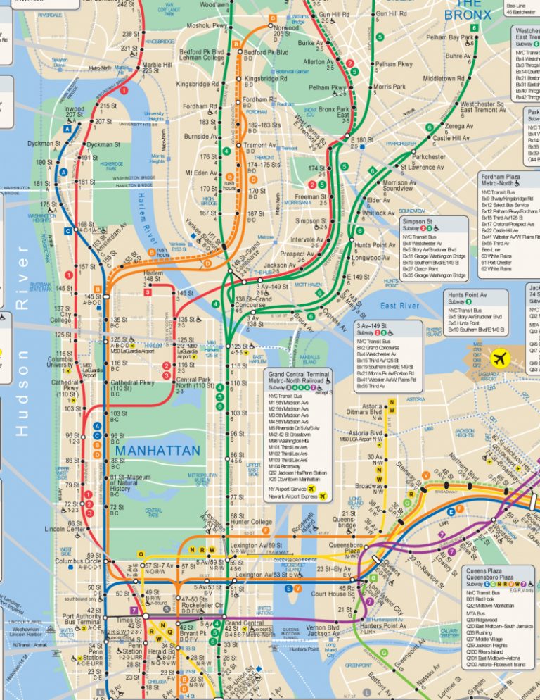 Nyc Subway Map Hi Res Intended For Manhattan Subway Map Printable 768x994 