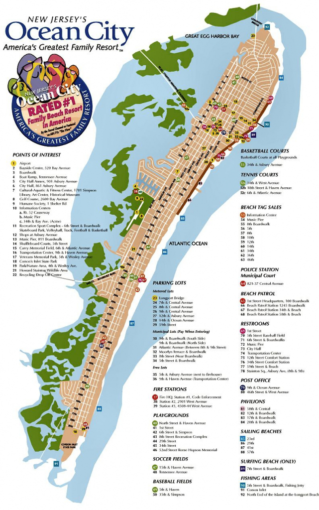 Ocean City Nj Street Map | Ocean City Nj | Pinterest | Ocean City for Printable Map Of Ocean City Md Boardwalk