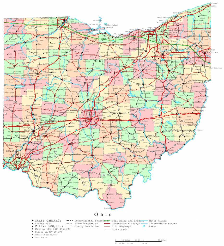 Ohio Printable Map throughout Printable State Maps With Counties