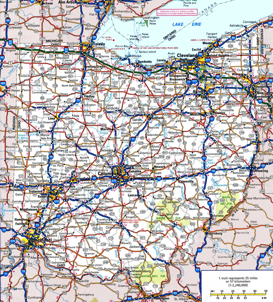 Ohio Road Map regarding Ohio State Map Printable
