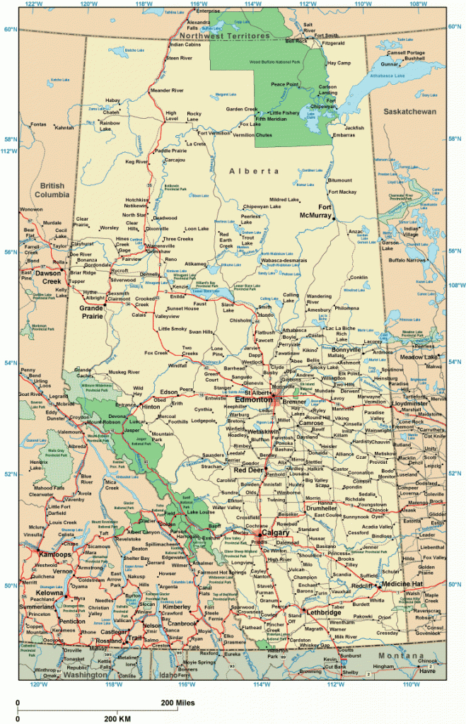 Online Map Of Alberta inside Printable Map Of Alberta