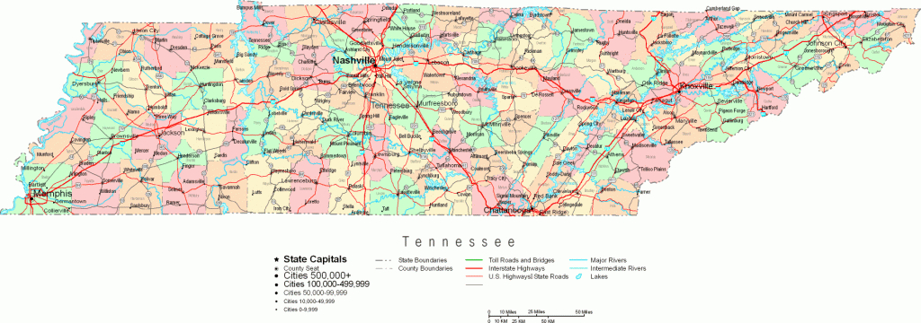 Online Map Of Tennessee Large intended for Printable Map Of Tennessee