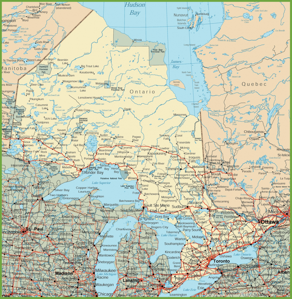 Ontario Road Map within Printable Map Of Ontario