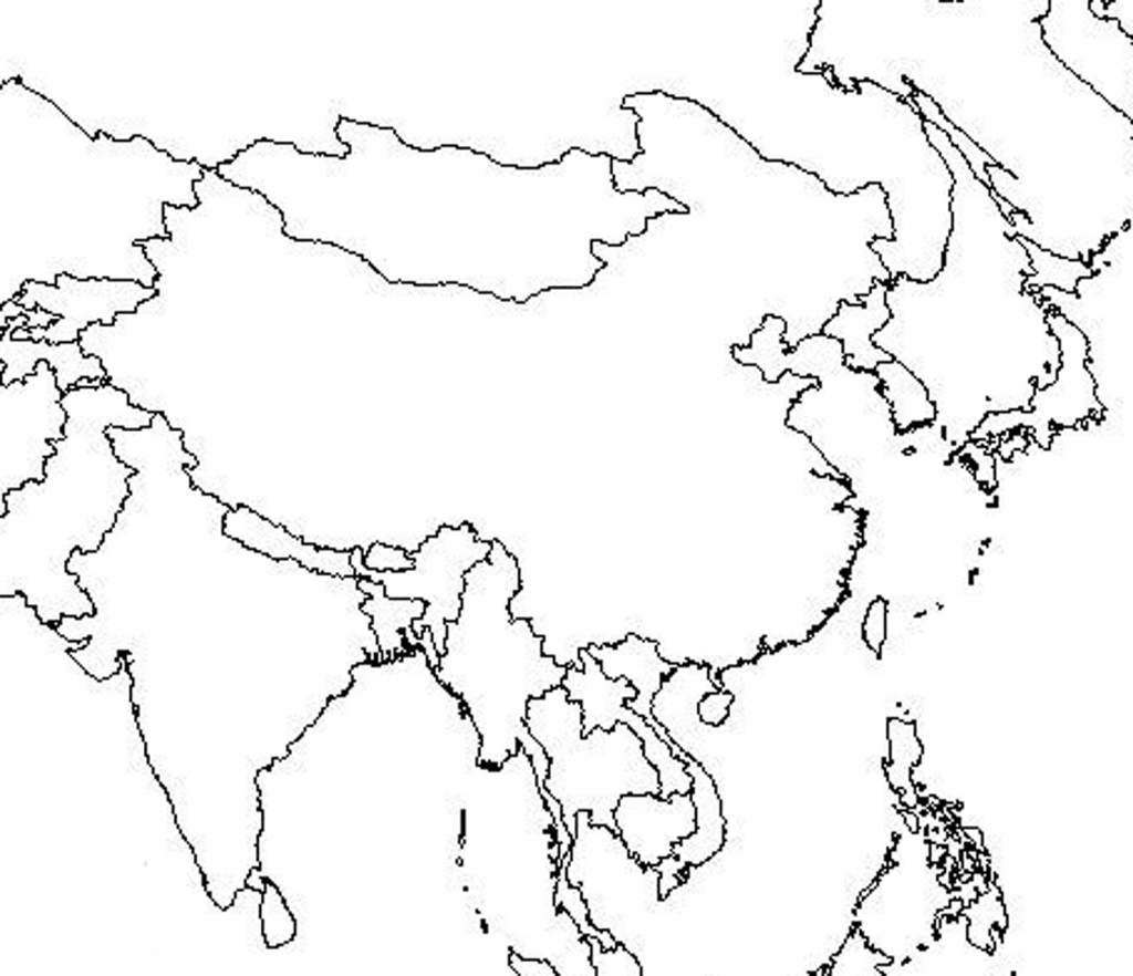 Outline Map Of Asia And Middle East Free Printable Coloring Page throughout Asia Outline Map Printable
