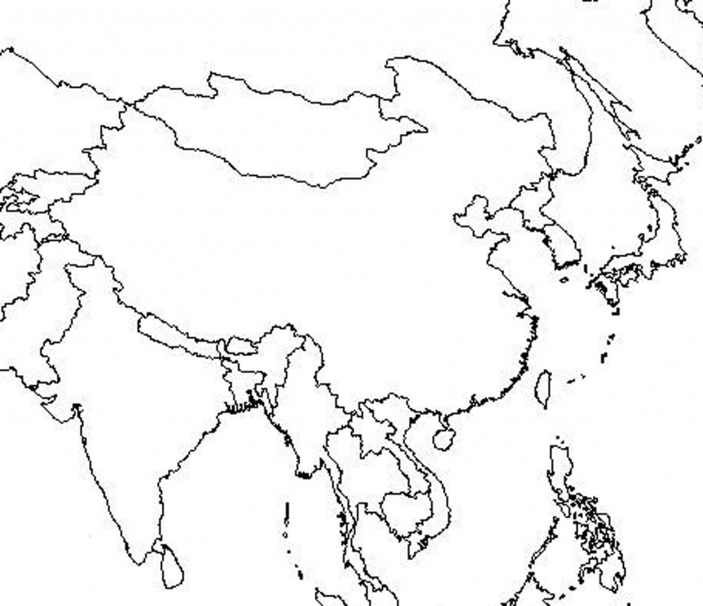 Outline Map Of Asia And Middle East ~ Free Printable Coloring Page with regard to Printable Map Of Asia For Kids