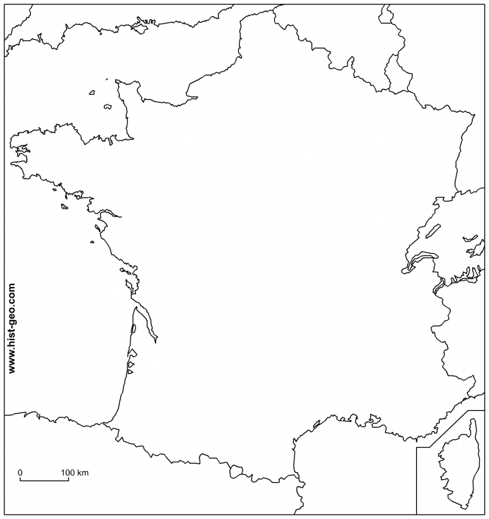 Outline Map Of France With Borders inside Map Of France Outline Printable