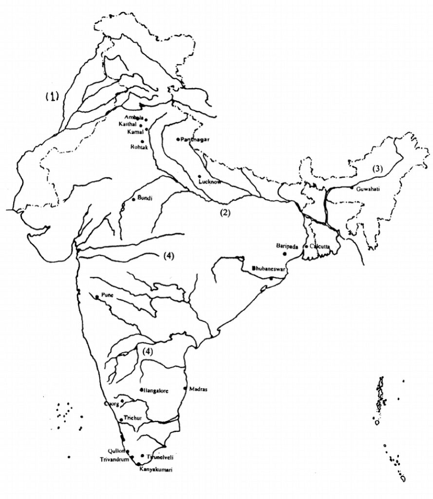 Blank Map Of India With Rivers 7547