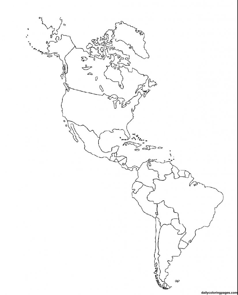 Outline Map Of South America Printable Tidal Treasures And Blank