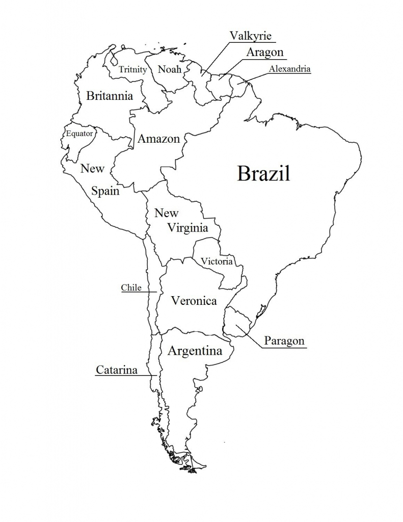Outline Map Of South America Printable With Blank North And For New inside Printable Map Of Latin America