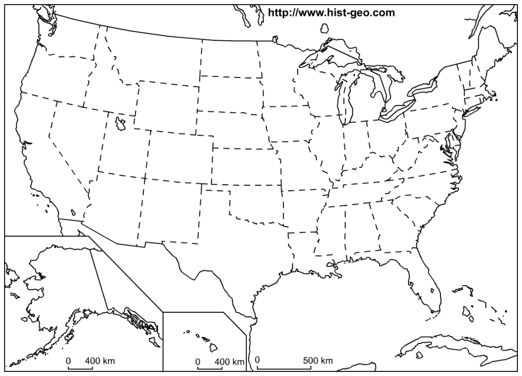 Outline Map Of The 50 Us States | Social Studies | Geography Lessons inside Printable United States Map With Scale
