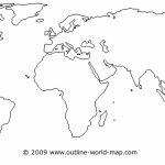 Outline World Map With Medium Borders White Continents And Oceans Throughout World Map Continents Outline Printable