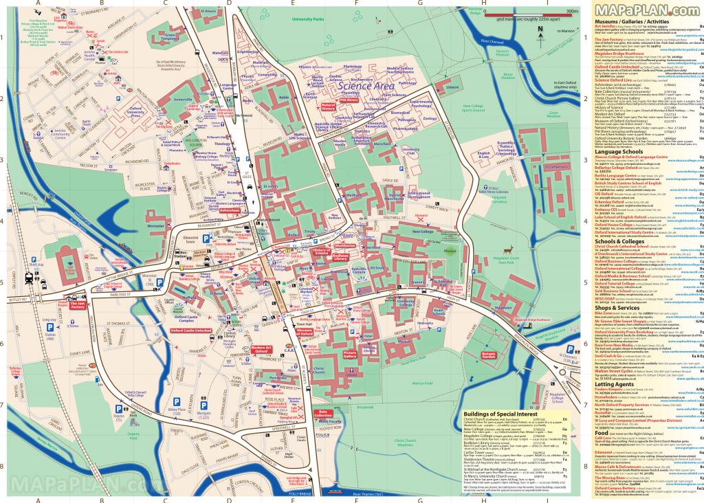 Oxford Maps - Top Tourist Attractions - Free, Printable City Street Map regarding Printable Map Of Oxford