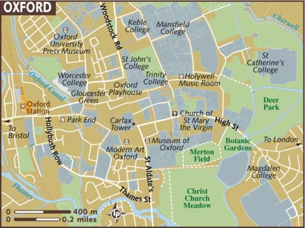 Oxford Maps - Top Tourist Attractions - Free, Printable City Street Map within Free Printable City Maps