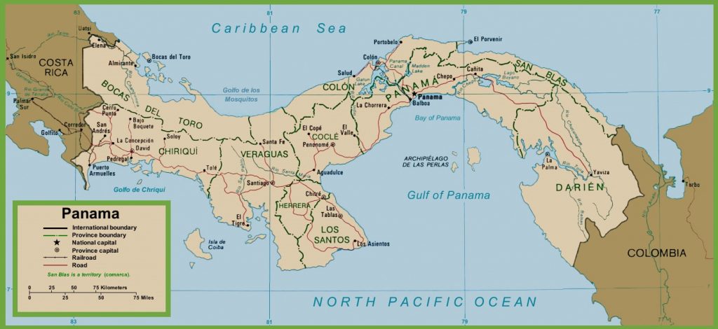 Free Printable Map Of Panama Canal
