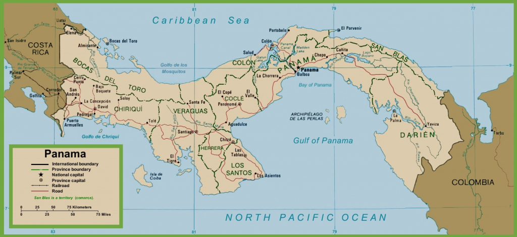Panama Political Map in Printable Map Of Panama