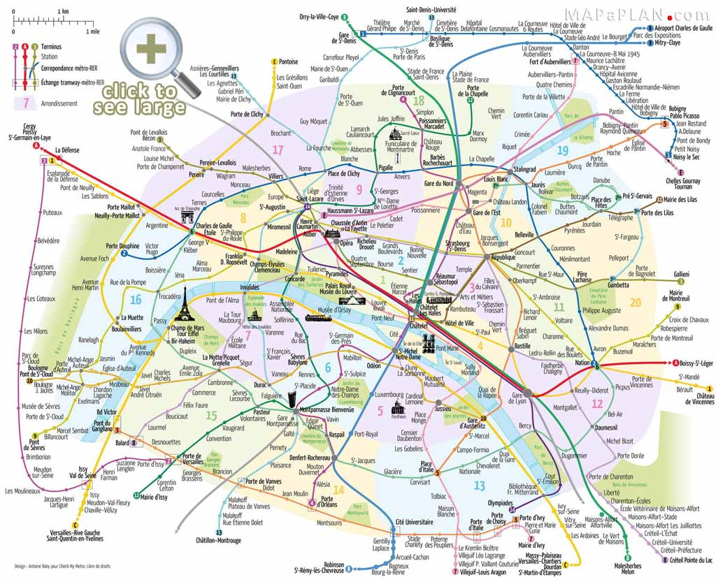 Paris Maps - Top Tourist Attractions - Free, Printable - Mapaplan regarding Printable Map Of Paris