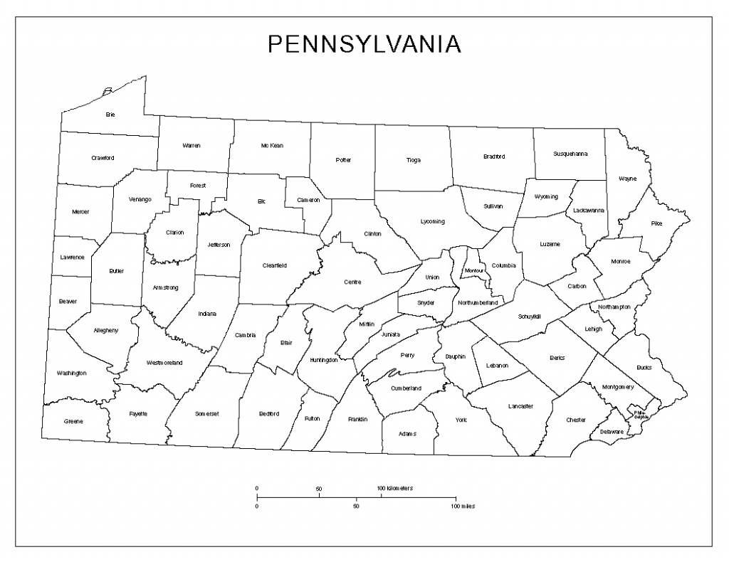 Pennsylvania Labeled Map for Pa County Map Printable