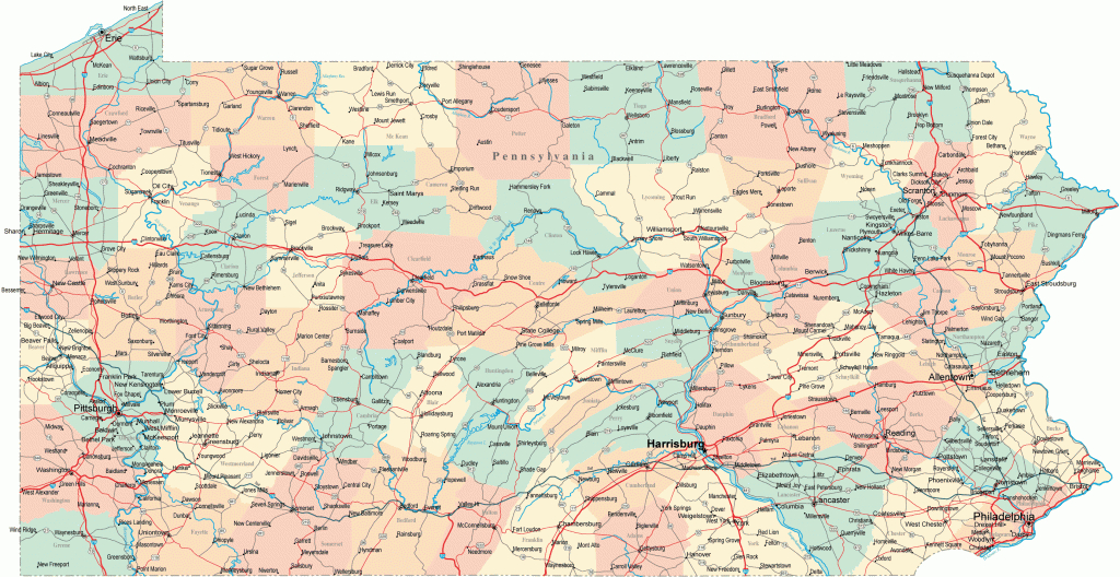 Pennsylvania Road Map - Pa Road Map - Pennsylvania Highway Map pertaining to Printable Road Map Of Pennsylvania