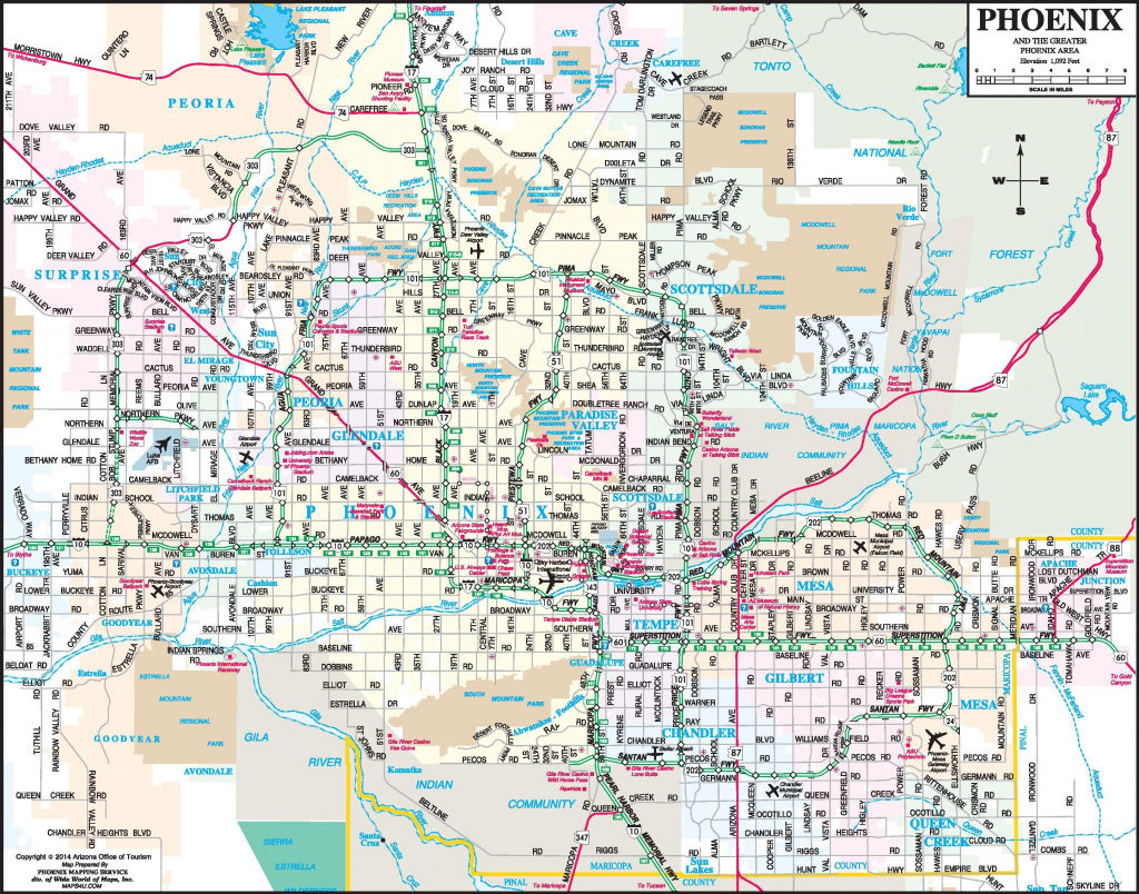 Phoenix Maps | Arizona, U.s. | Maps Of Phoenix for Phoenix Area Map Printable