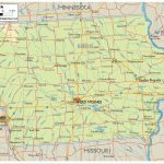 Physical Map Of Iowa   Ezilon Maps Regarding Printable Map Of Iowa