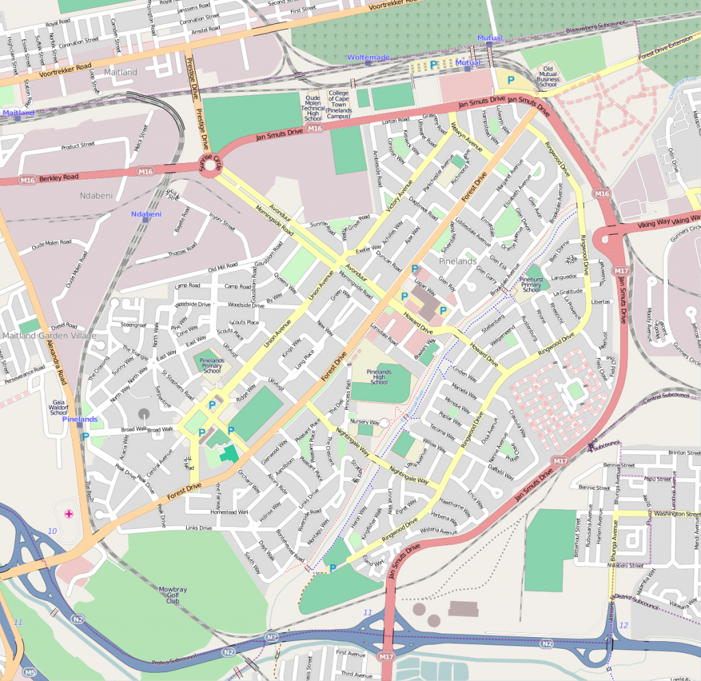 Pinelands, Cape Town - Wikipedia in Printable Street Map Of Llandudno