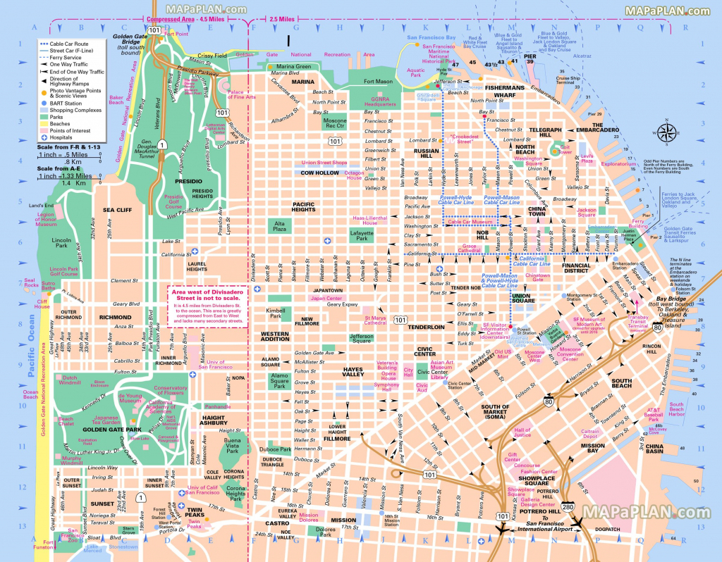 Pinricky Porter On Citythe Bay | Tourist Map, San Francisco with Printable Map Of San Francisco