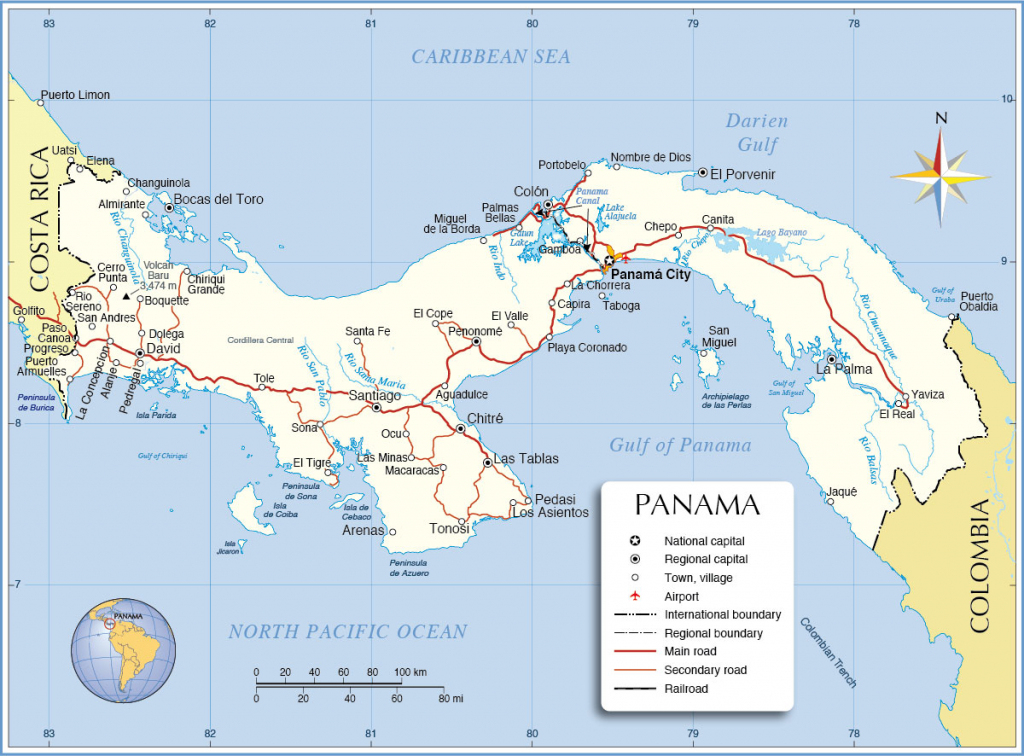 Political Map Of Panama - Nations Online Project regarding Printable Map Of Panama