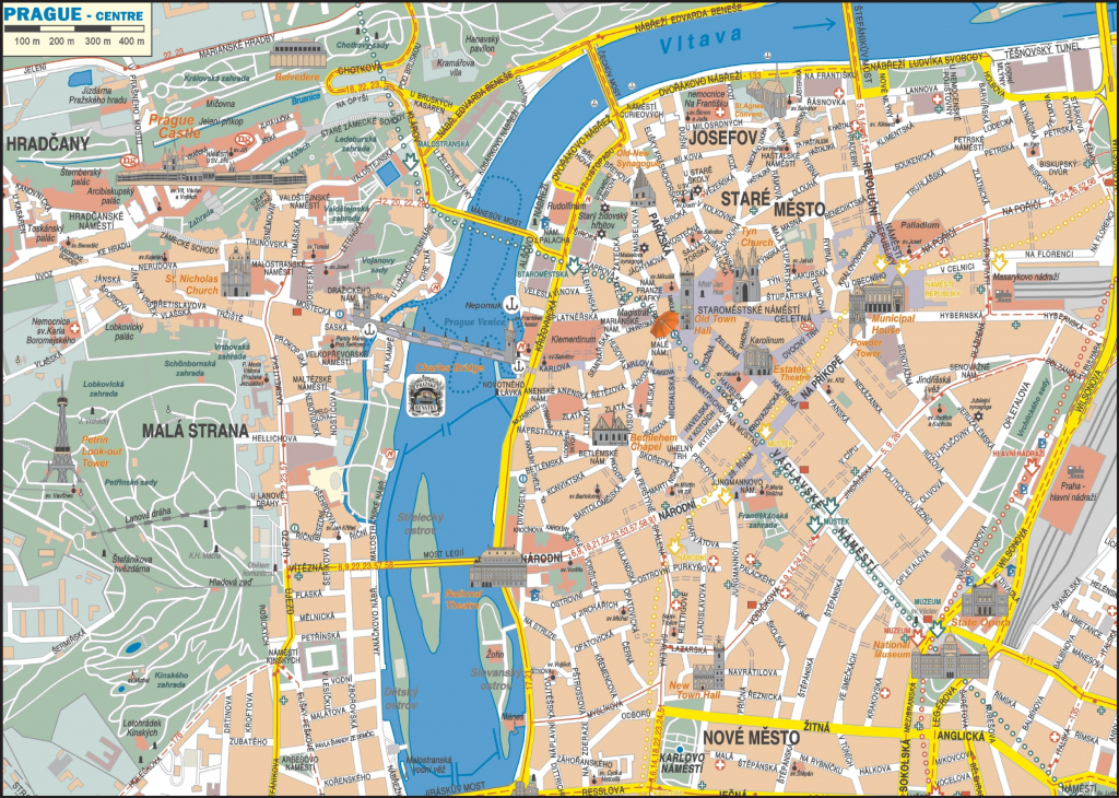 Prague City Center Map with Prague City Map Printable